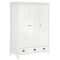 Maison Madeleine -  3Door Wardrobe Hill Range White 127x50x170 cm Solid Pine Wood